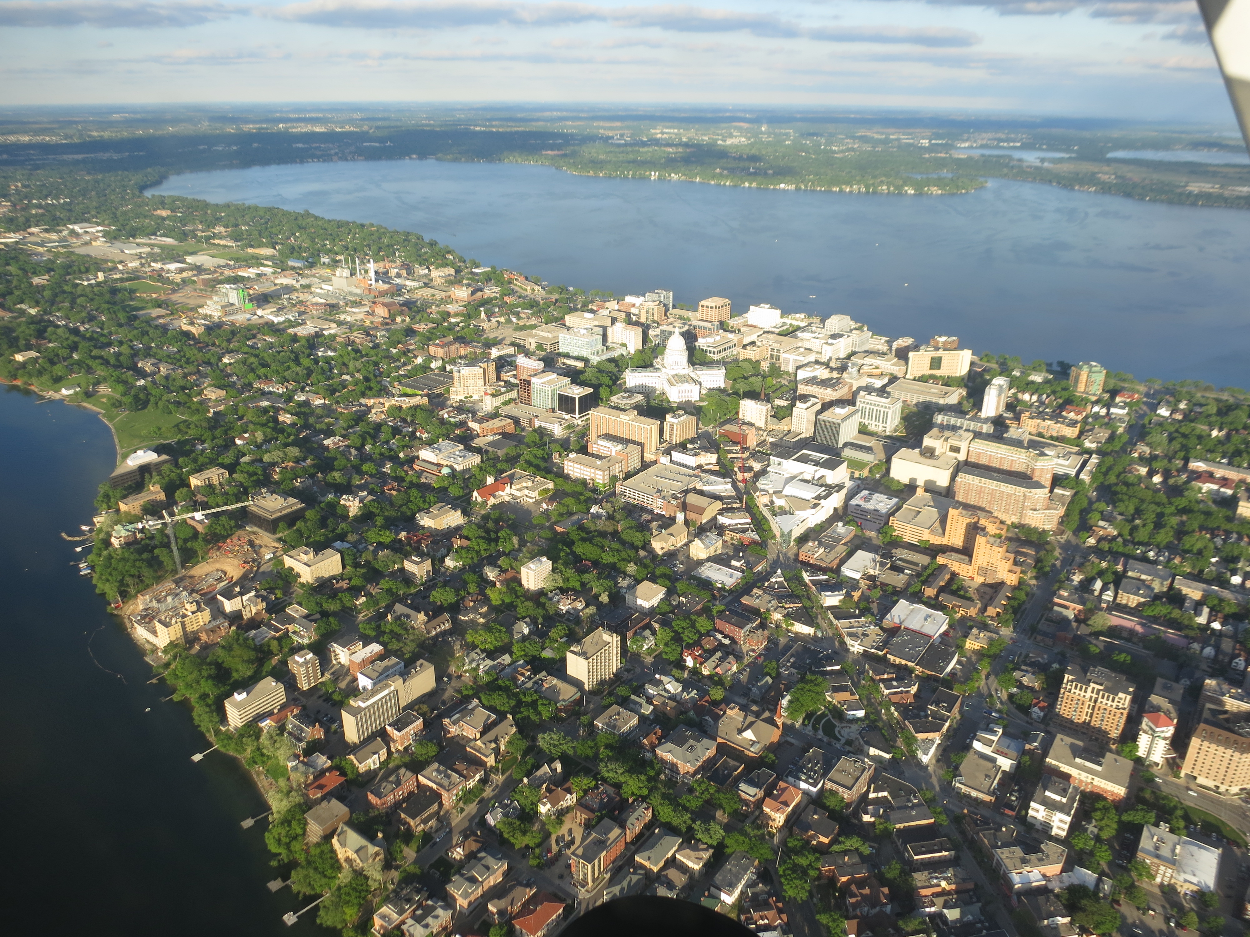 Aerial image of downtown Madison, Wisconsin